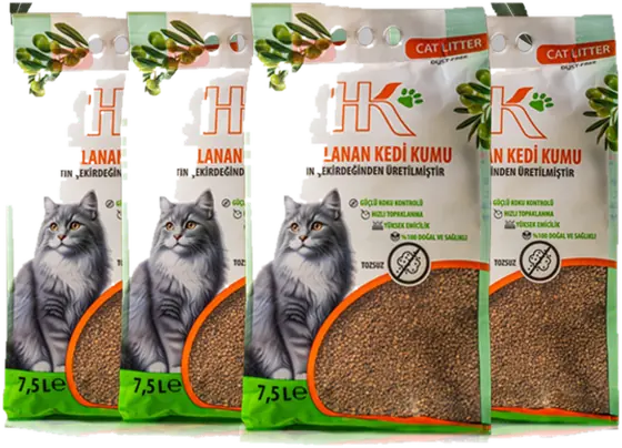 Zeytin Çekirdeği Kedi Kumu 7,5 L × 4